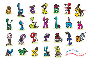 Standard Animalbetized Alphabet II Placemat - Front